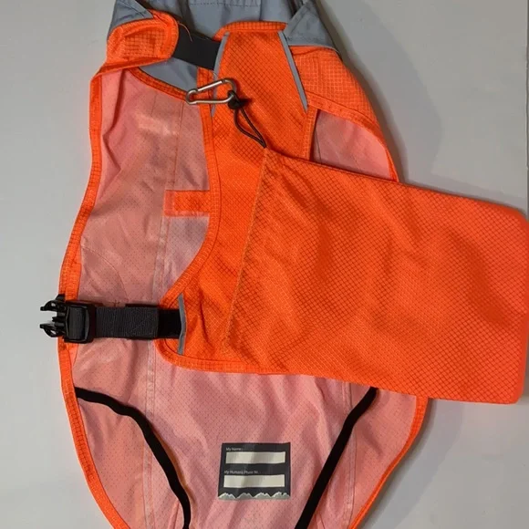 High visability orange and gray dog raincoat. NWT great for hiking and camping - Picture 12 of 13